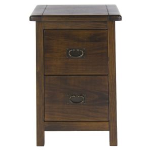 Dark Grey Small Bedside Cabinet 2 Drawers [Dunkeld]