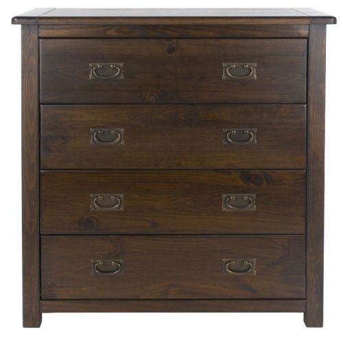 Dark Wood Chest of 4 Drawers [Boston]