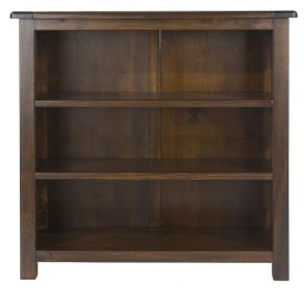 Dark Wood Low Bookcase 2 Shelves [Boston]