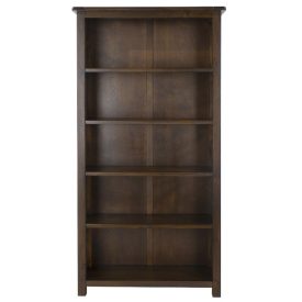 Dark Wood Tall Bookcase 4 Shelves [Boston]