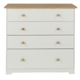 White & Oak 4 Drawer Chest [Colorado]