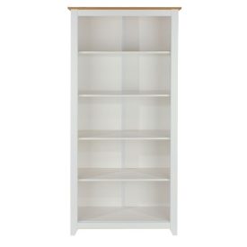 White & Pine Tall Bookcase 4 Shelves [Capri]