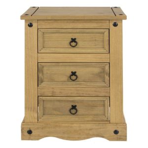 Corona 3 Drawer Bedside Cabinet