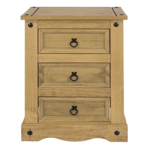 CR511-1 Corona 3 Drawer Bedside Cabinet