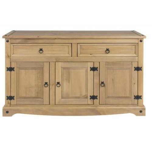Pine Medium Sideboard 3 Doors 2 Drawers [Corona]