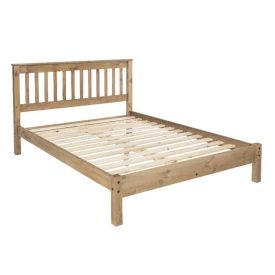 Double Low End Bedstead With Slatted Headboard