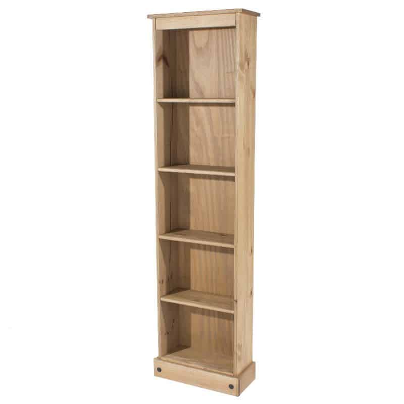 Pine Tall and Narrow 4 Shelf Bookcase CheapFurniture