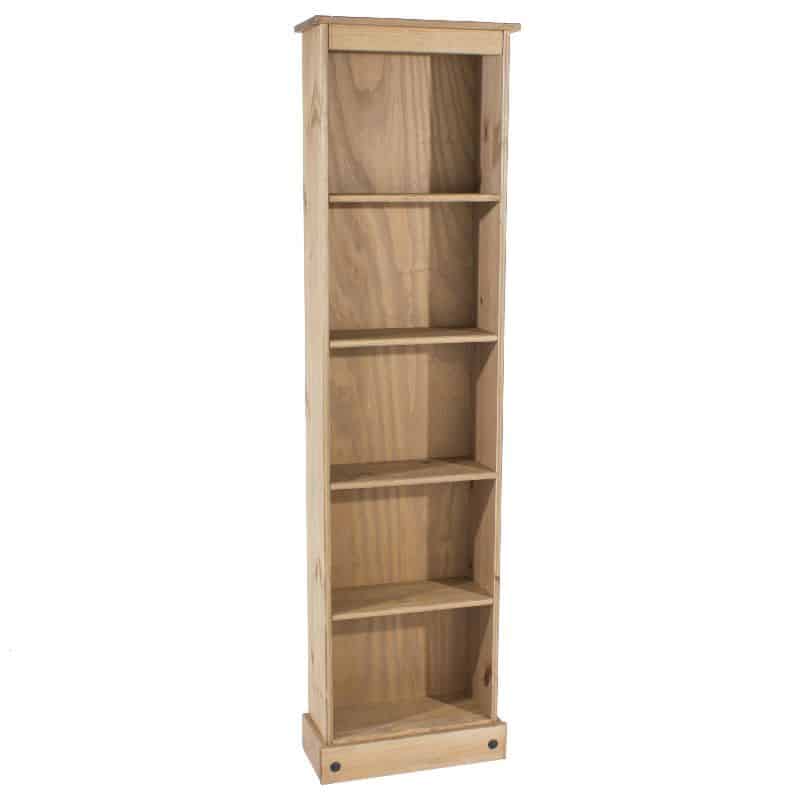 Pine Tall and Narrow 4 Shelf Bookcase CheapFurniture