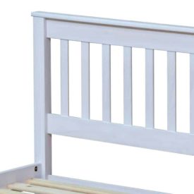 Corona Whitewashed Double Bedstead With Integrated Headboard