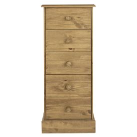 Pine Tall Narrow 5 Drawer Chest [Cotswold]