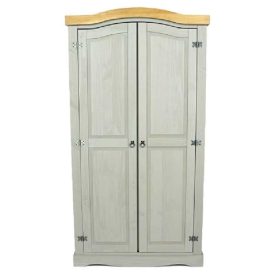 Corona Grey Washed double wardrobe