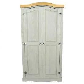 Corona Grey Washed double wardrobe