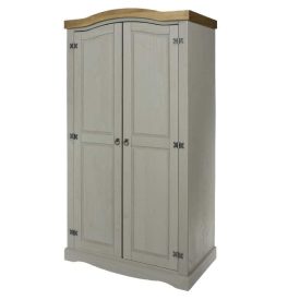 Grey wardrobe, front corner