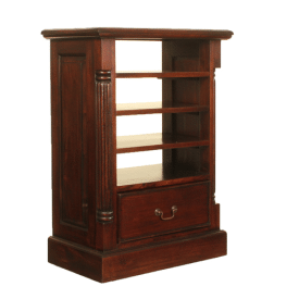 360 degree view of the La Roque solid mahogany entertainment unit.