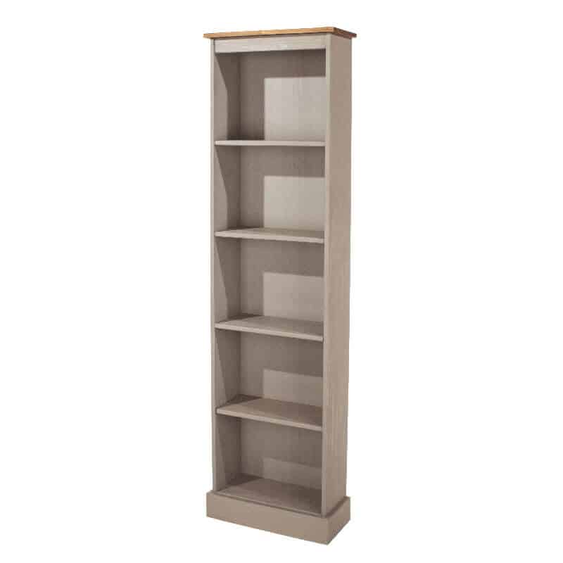 Light Grey Tall Narrow Bookcase [Corona Grey]