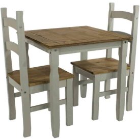 Light Grey Dining Table & 2 chairs [Corona Grey]