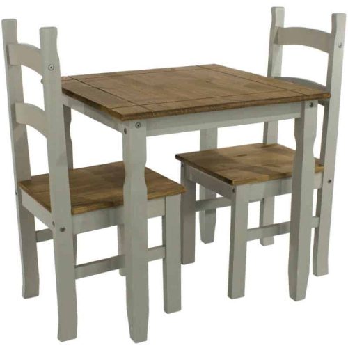Light Grey Dining Table & 2 chairs [Corona Grey]