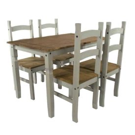 Grey Small Dining Table & 4 Chairs [Corona Grey]