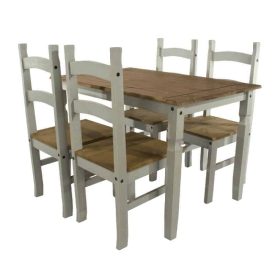 Grey Large Dining Table & 4 Chairs [Corona Grey]