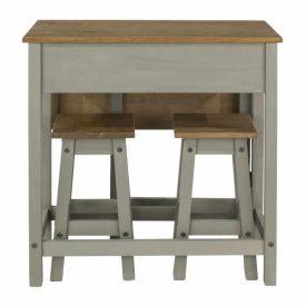 Light Grey Breakfast Table & 2 Stools [Corona Grey]