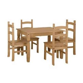 Pine Dining Set 4 Chairs & Large Table [Corona]