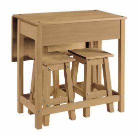 Pine Breakfast Bar Set 2 Stools & Table [Corona]
