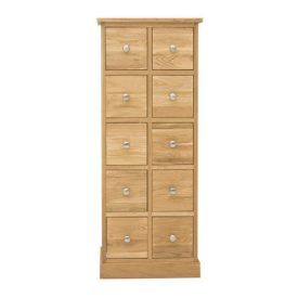 Solid Oak Multi-Drawer DVD/CD Chest, Fully Assembled