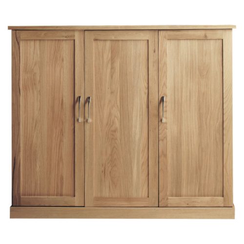 Solid Oak Extra Large Shoe Cupboard, Fully Assembled
