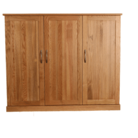 COR20F 360 degree image of a solid oak extra large shoe cupboard.