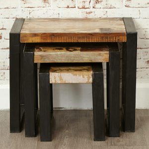 Blue & Oak Nest of Two Tables [Signature Blue]