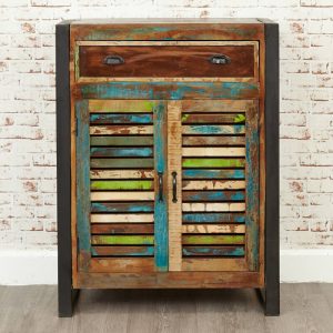 Reclaimed Lamp Table with Drawer [Splash of White]