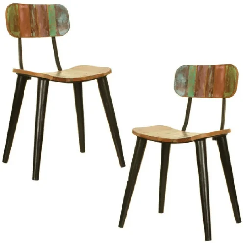 Reclaimed Wood Dining Chairs (x2) [Coastal Chic]