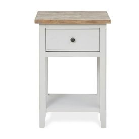 Grey Painted Lamp Table with Drawer & Shelf [Signature]