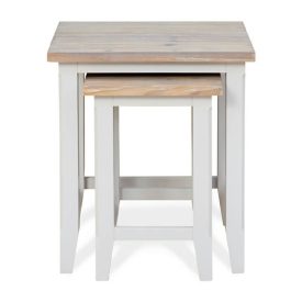 Grey Nest of 2 Tables with Limed Tops [Signature]