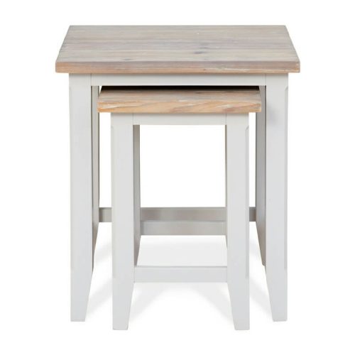 Grey Nest of 2 Tables with Limed Tops [Signature]