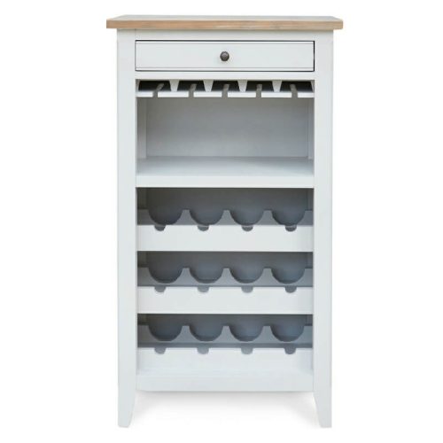 Grey Painted Wine Cabinet with Glass Storage [Signature]