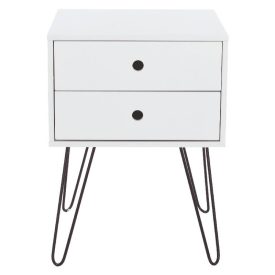 White Bedside Cabinet Hair Pin Legs [Options]