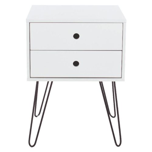 White Bedside Cabinet Hair Pin Legs [Options]