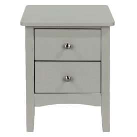 Grey 2 Drawer Petite Bedside Cabinet (Como)