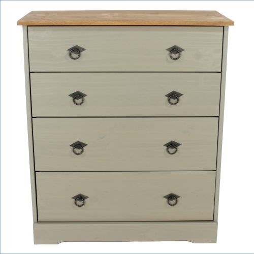 Grey 4 Drawer Chest of Drawers [Corona Classic]