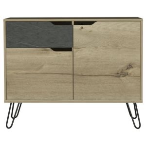 Dark Grey Small Bedside Cabinet 2 Drawers [Dunkeld]