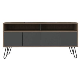 Oak & Grey Wide TV Unit with 4 Doors [Vegas]