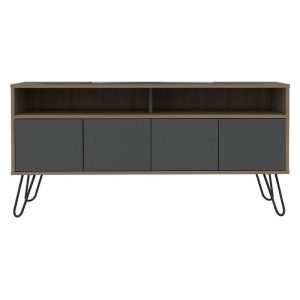 Oak & Grey Wide TV Unit with 4 Doors [Vegas]