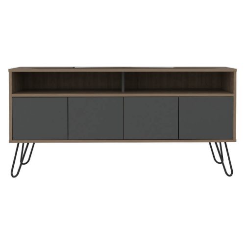 Oak & Grey Wide TV Unit with 4 Doors [Vegas]