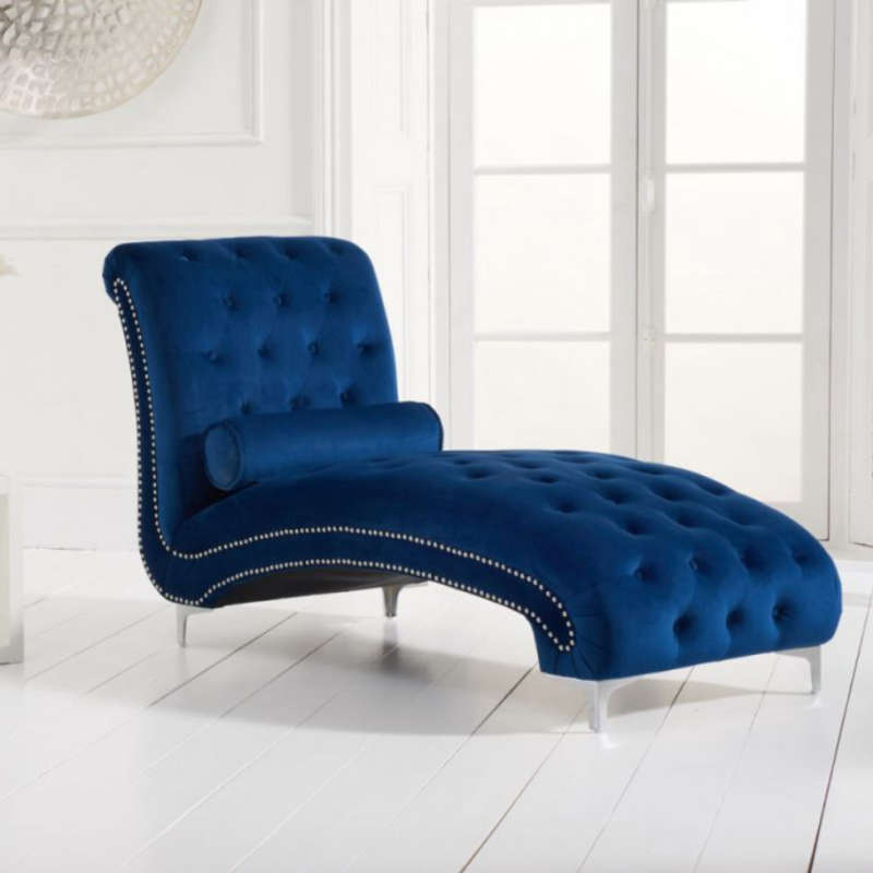 Blue Velvet Chaise Longue [New England] CheapFurniture