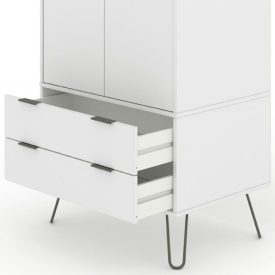 White double wardrobe with drawers.