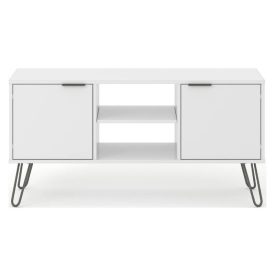 Front look, white TV cabinet.