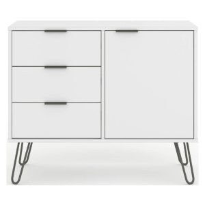 Face on small sideboard.