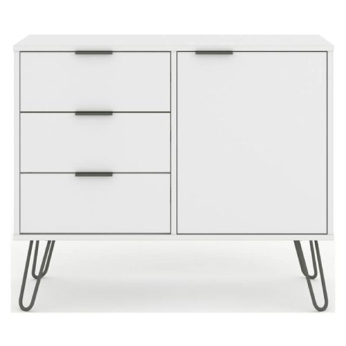 Face on small sideboard.