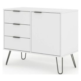 Front/right Augusta small white sideboard.